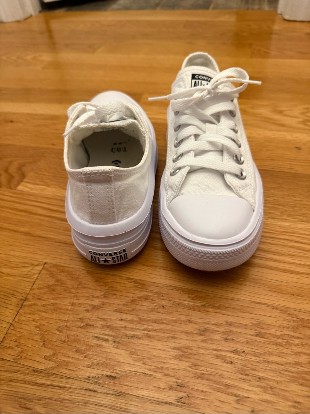 Converse White Low Top Sneakers - Canvas Lace-Up - Picture 2 of 5